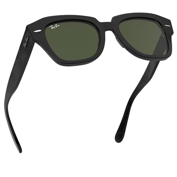 RayBan State Street Green G15 Lenses RB2186 Black Frame Men & Women - Picture 5 of 15